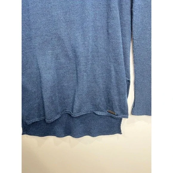 Sweaty Betty Alpine Navy Merino Wool Knit Tunic Jumper Mock Neck England Made S - Picture 4 of 10